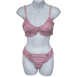 Dolls Kill Sugar Thrillz Star Class Lingerie Set - Pink Size XXL NEW